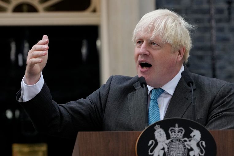 Boris Johnson during his final speech in Downing Street on Tuesday September 6, shortly before he is due to hand in his resignation to Queen Elizabeth.  Image access point
