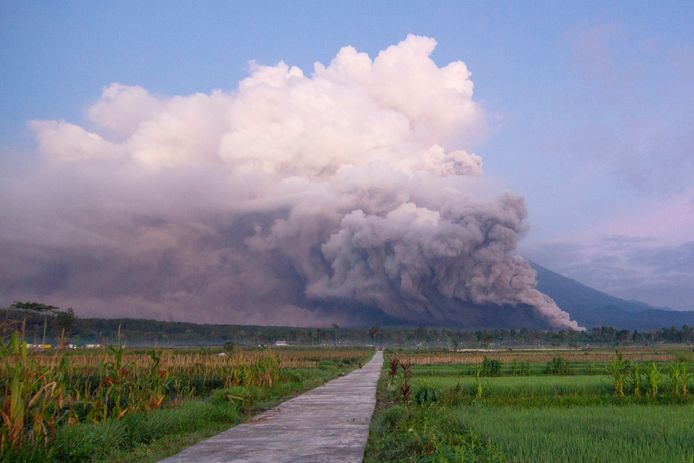 Eruption of the Semeru volcano in Indonesia.